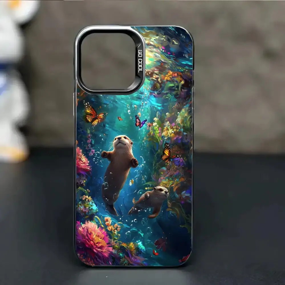 Casing ponsel motif air yang santai, cocok untuk iPhone 17 16 15 14 13 12 11 Pro/Max/Plus, anti jatuh dan tahan benturan.