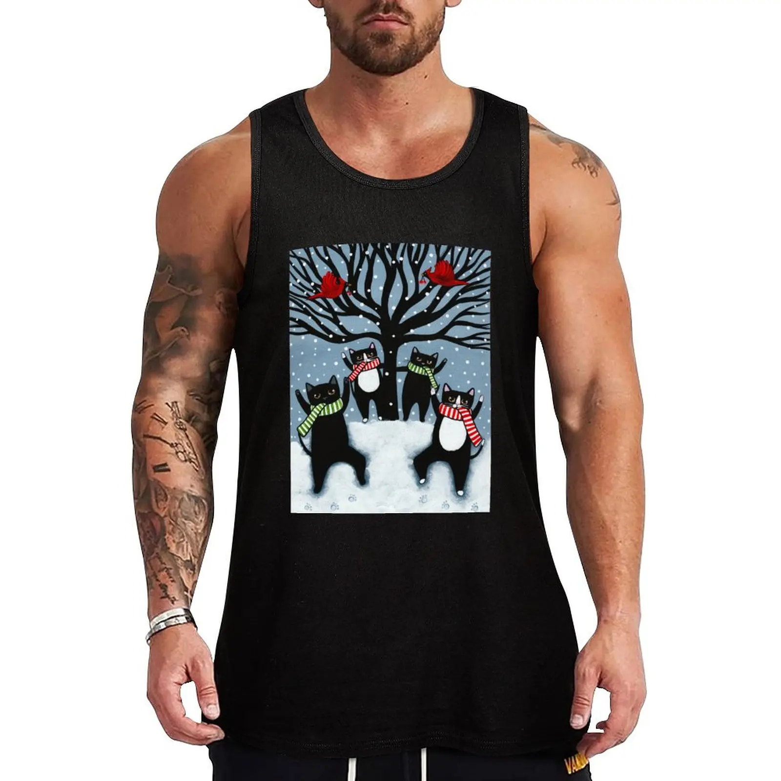 The Cats Celebration of Winter! Tank Top Men's clothing t shirt sleeveless vest men sleeveless man shirts