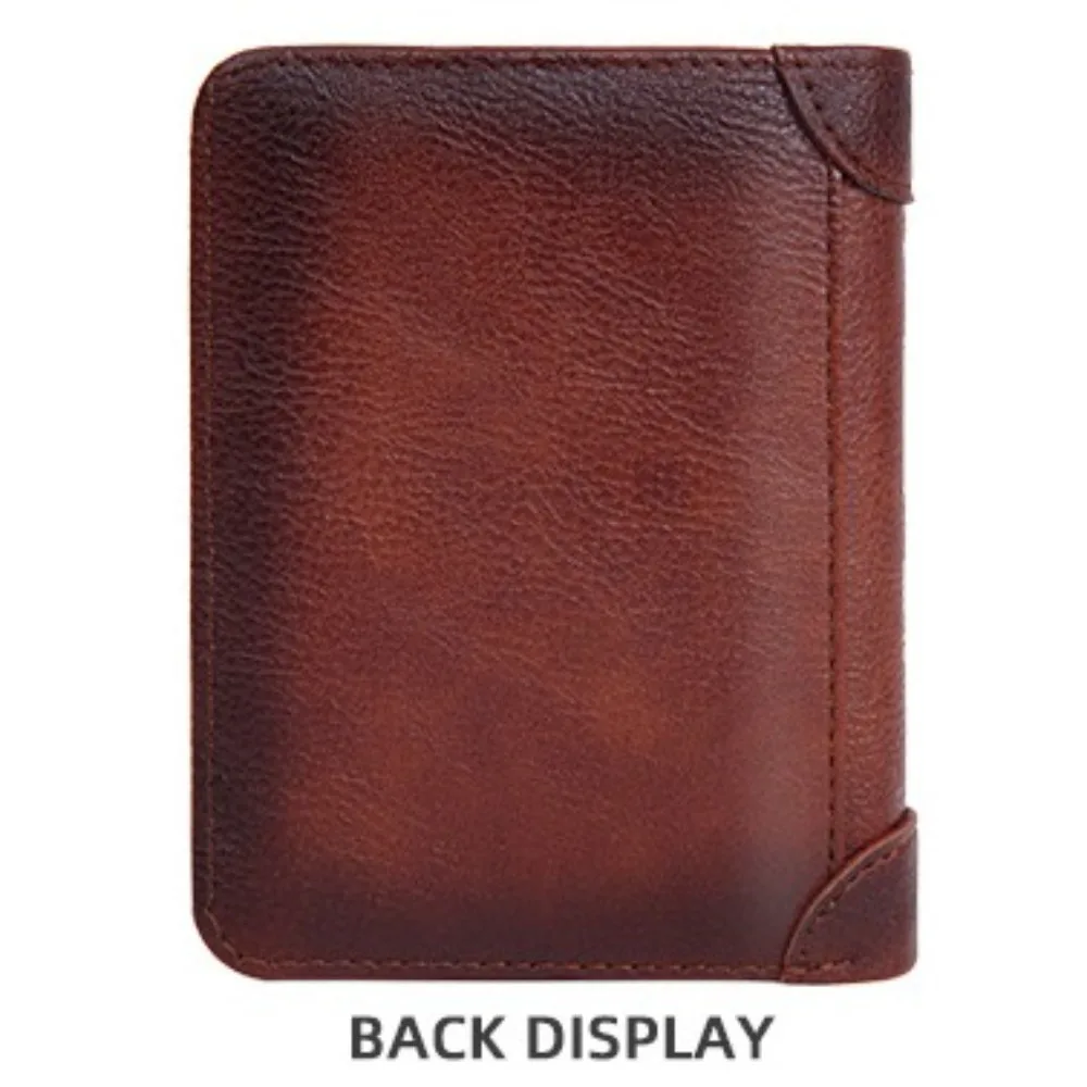 Fashion Business Men's Wallet Zipper RFID Protection Male Card Holder 3 Layers Vintage Man Money Bag ID Credit Card