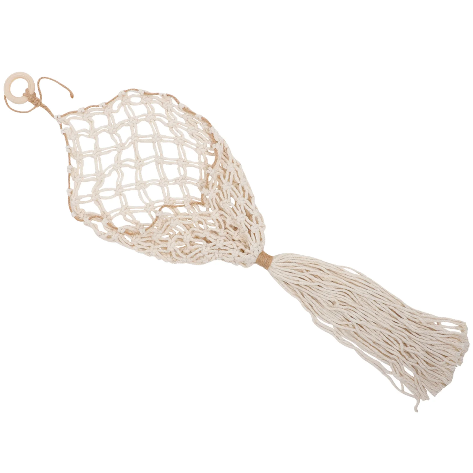

Vegetable Net Bag Wicker Tiered Basket Hanging Macrame Reusable Grocery Breathable Fruit Storage Woven Mesh Container Home