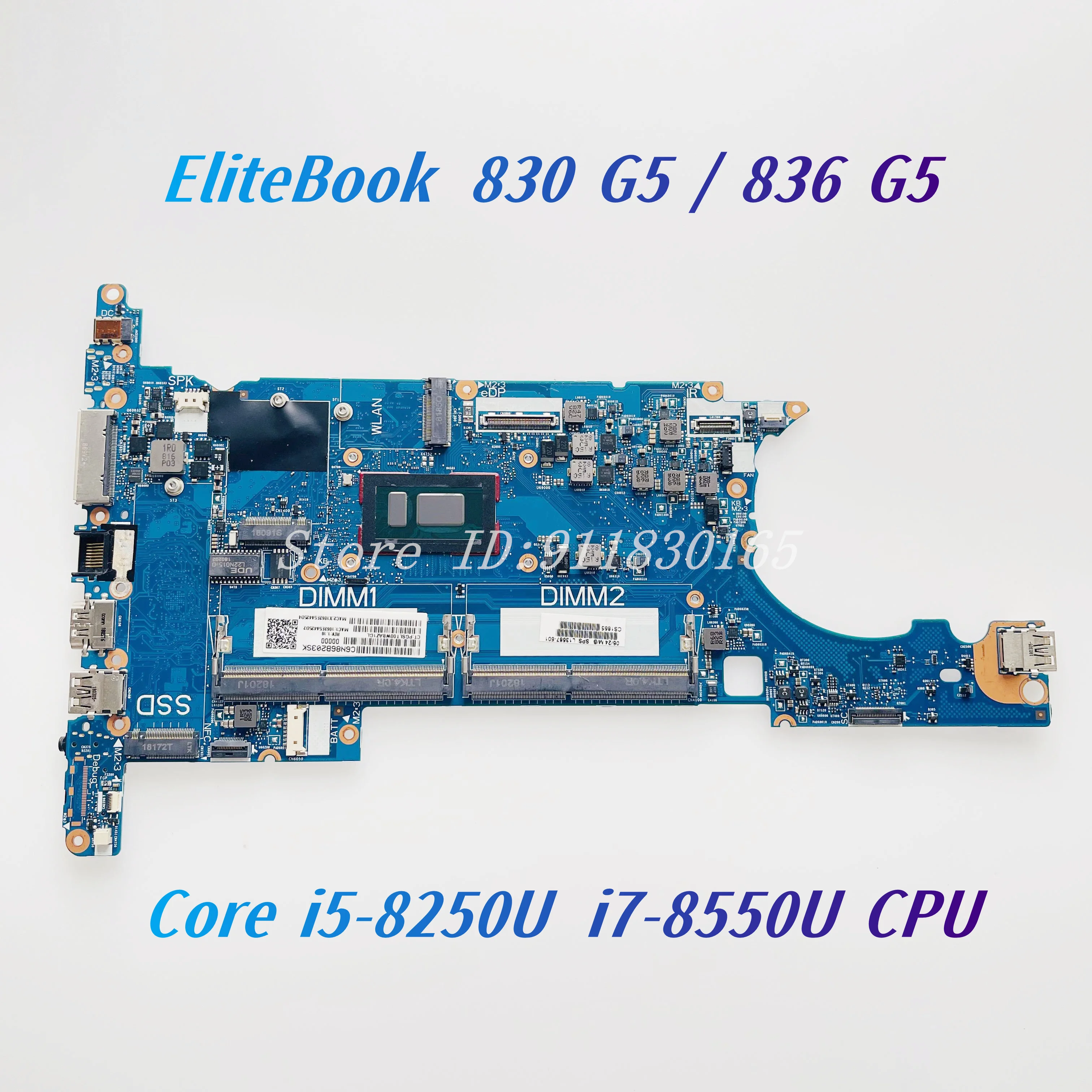 HSN-I12C 6050A2930901 For HP EliteBook 830 G5 836 G5 Laptop Motherboard L13687-601 L13709-601 With Core i5 i7 CPU DDR4 100% Work