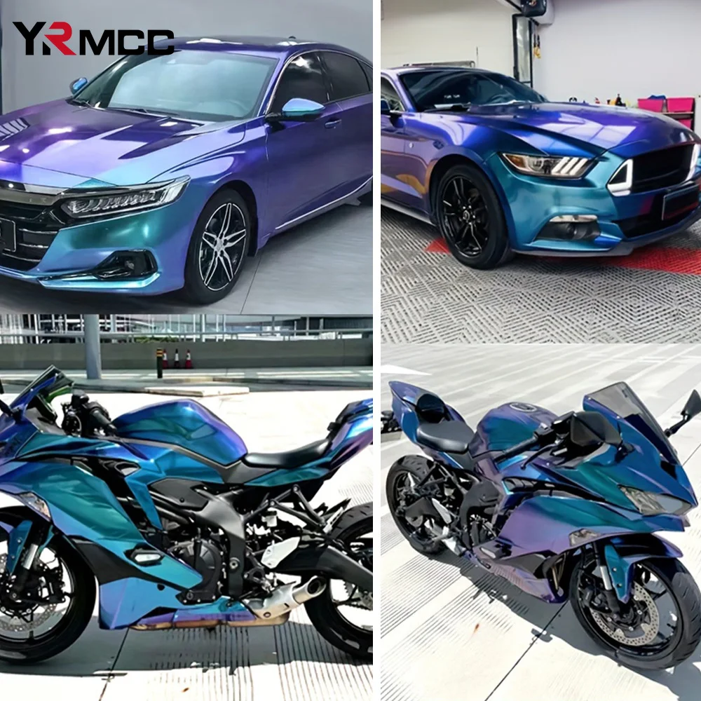 

Color Change Films Purple Blue Internal Decoration Stickers and Decals Air Release Wrapping Chameleon Vinyl Film Car Accessories