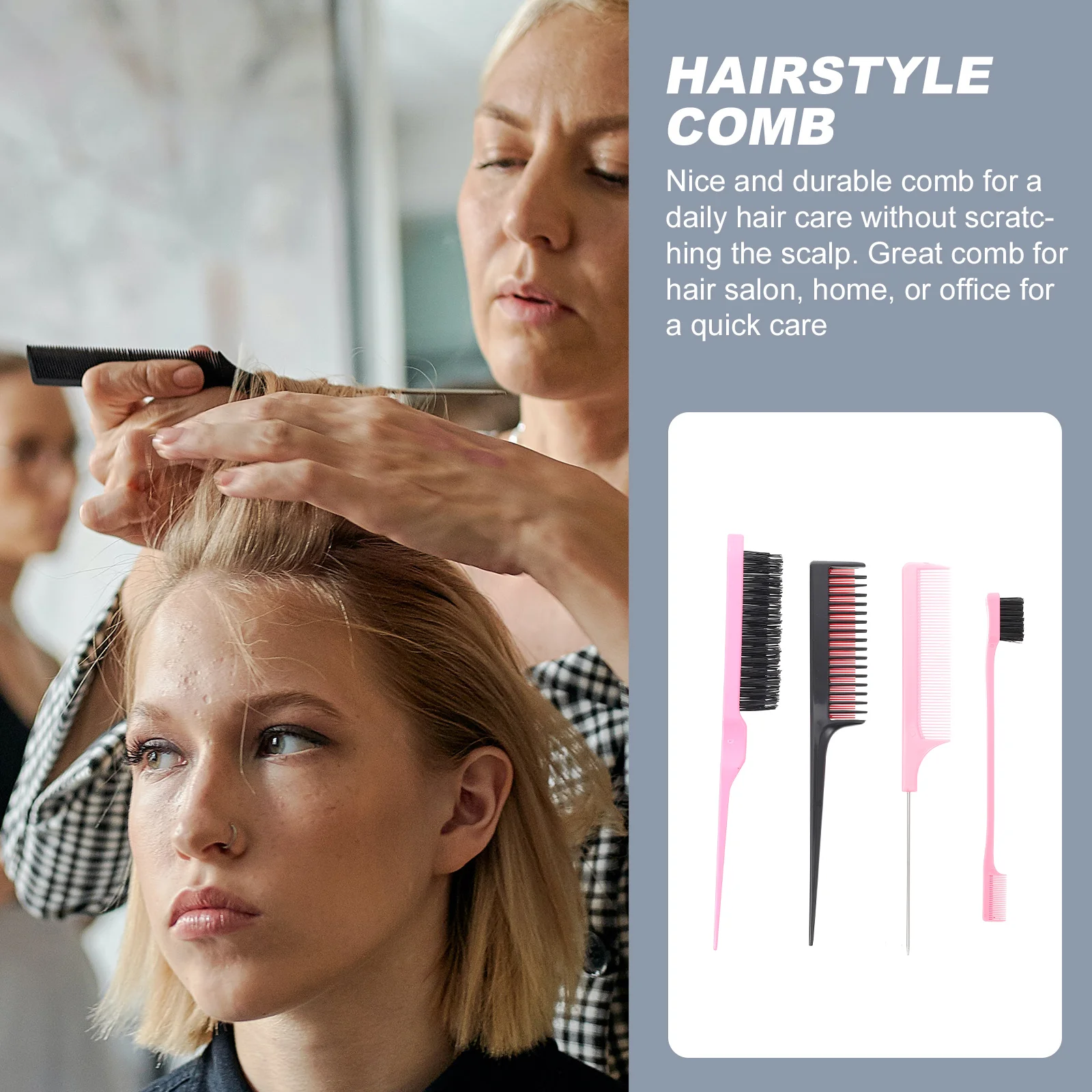 Smoothing Hair Brush Comb Salon Supply Hairstyle Back Hairdressing Professional Dye Black Home Use Combs Practical Women's