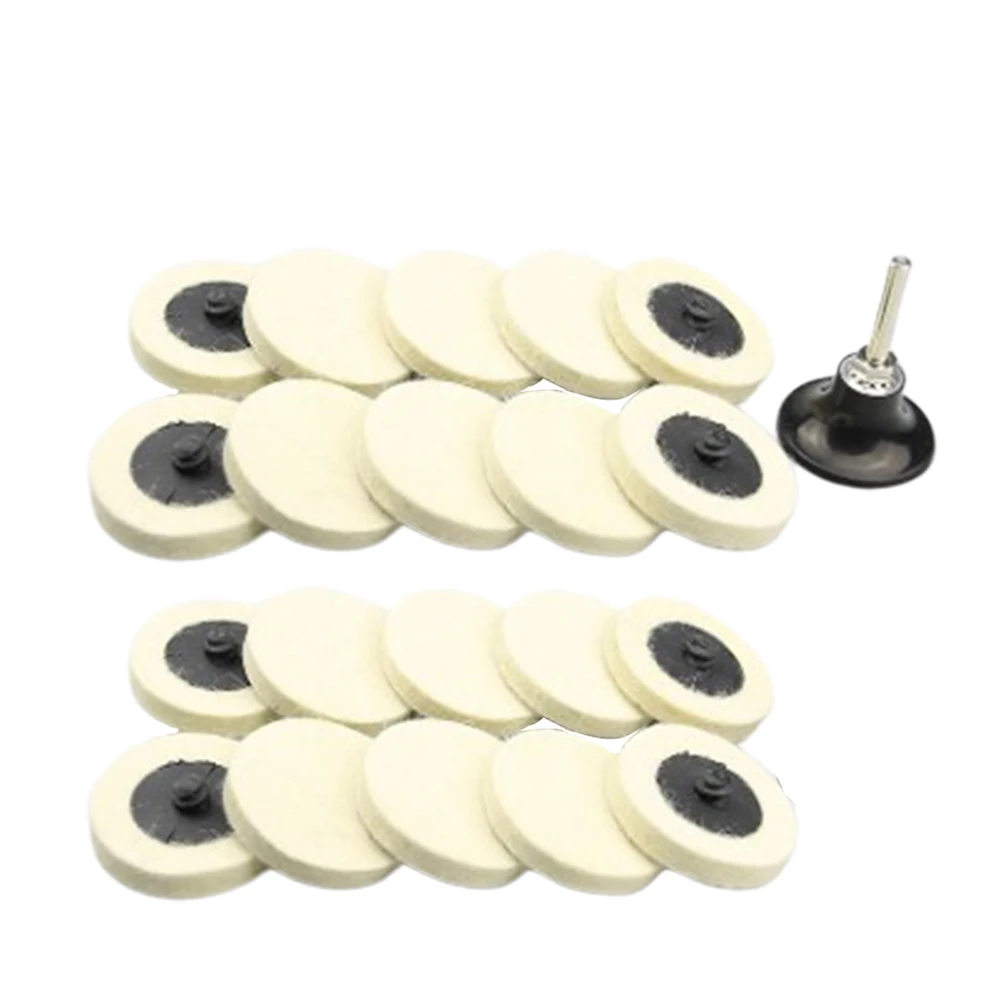 

21 pcs Wool 2 Inch Tray for Drill 2Inch Torque Tray Torque Wool Wheel Backing Pad MultiMaterial Sanding Disc Tool