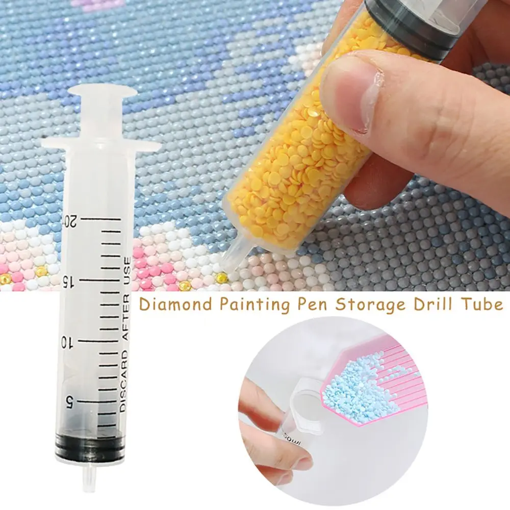 Plastic Syringe Shape Big Pen 5D Diamond Painting Point Drill Pen Storage Drill Tube DIY Craft Embroidery Crafts Cross Stitch