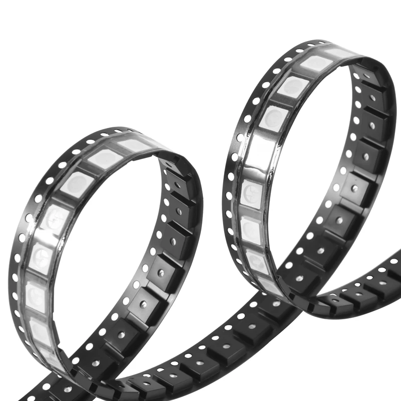 100PCS WS2812B RGB LED Chip 5050SMD White PCB WS2812 Individually Addressable Chip Pixels DC5V