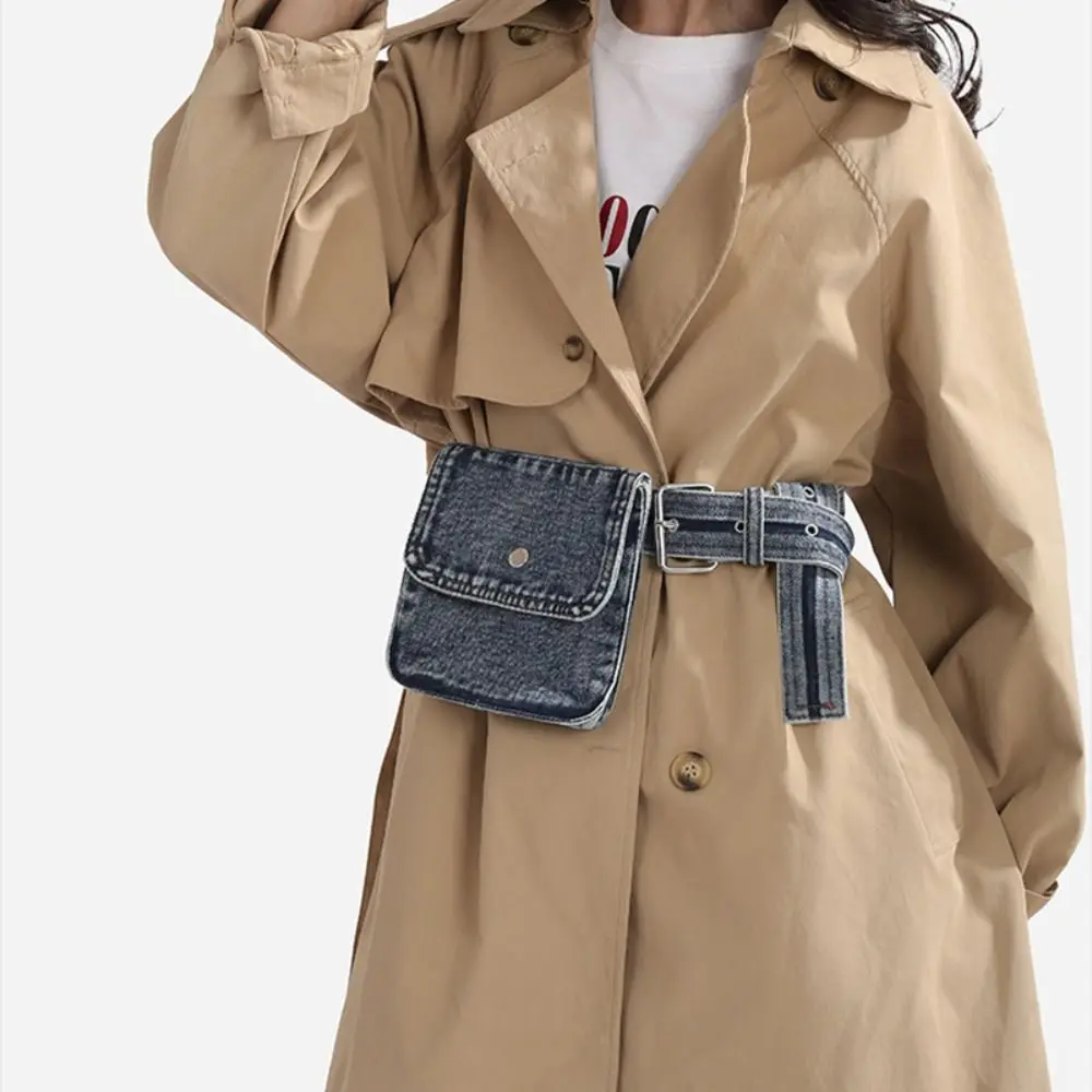 

Портативная многофункциональная джинсовая поясная сумка-кобура в корейском стиле, легкая нагрудная сумка для мужчин