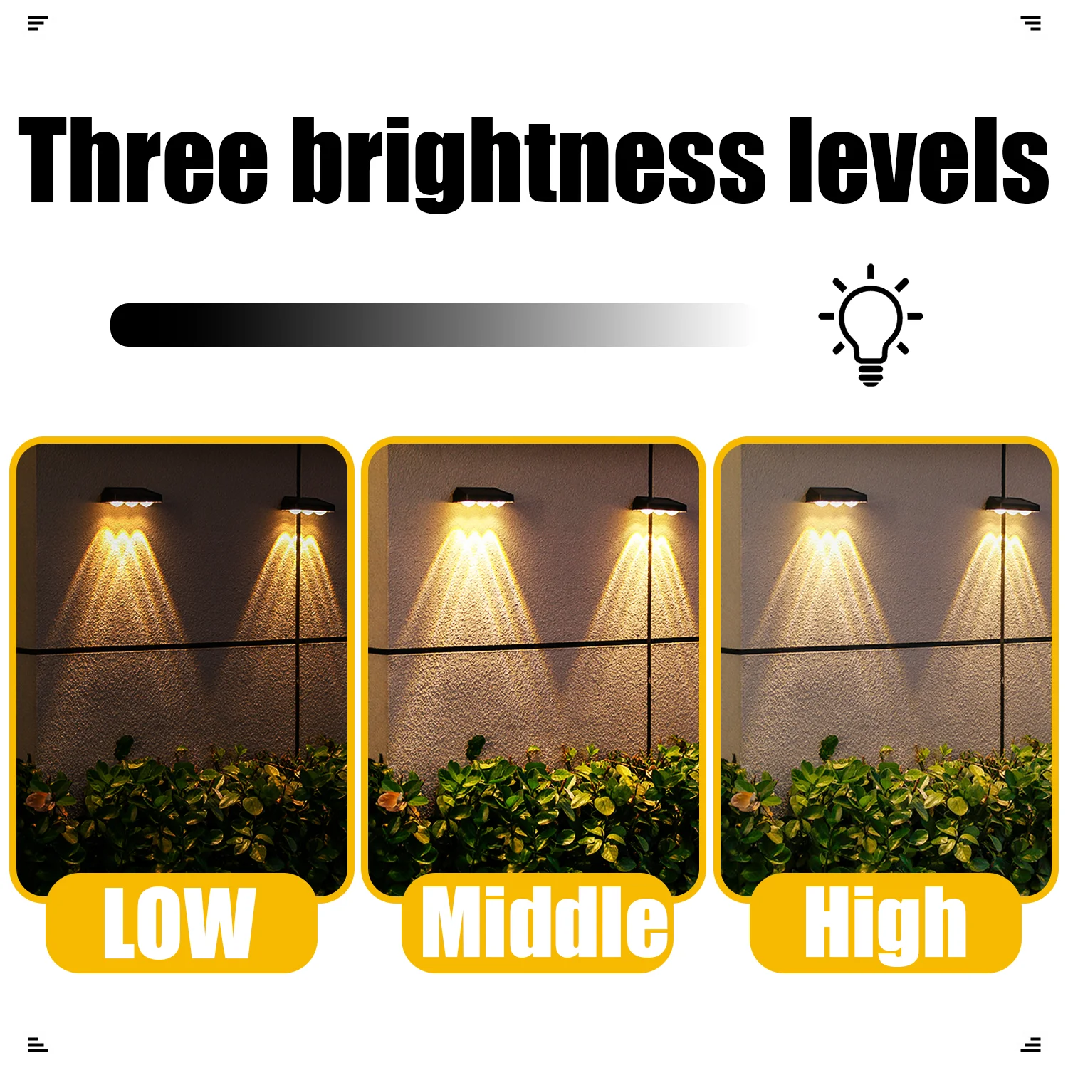 مصباح جداري LED يعمل بالطاقة الشمسية في الهواء الطلق مقاوم للماء وقابل للتعتيم لحديقة ساحة الحديقة #2