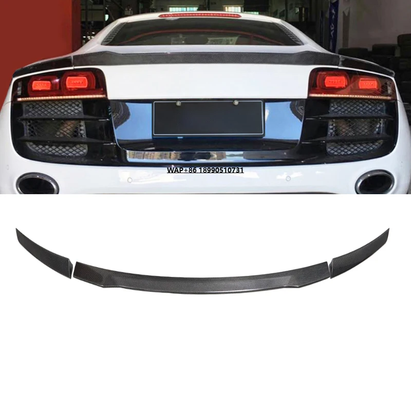 

R8 3pcs Carbon Fiber Rear Spoiler Wing for Extension R8 Gen1 2008-2015