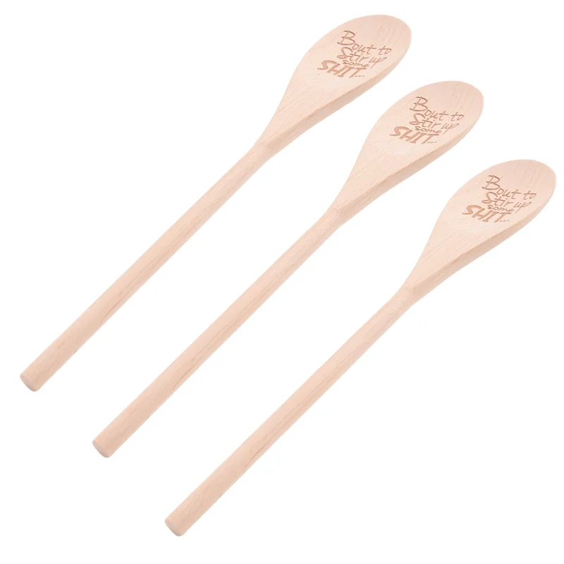 

X40A-3X Рождественский подарок, забавные ложки, о том для перемешивания, забавная деревянная ложка с гравировкой, уникальная деревянная креативная ложка, легко в использовании