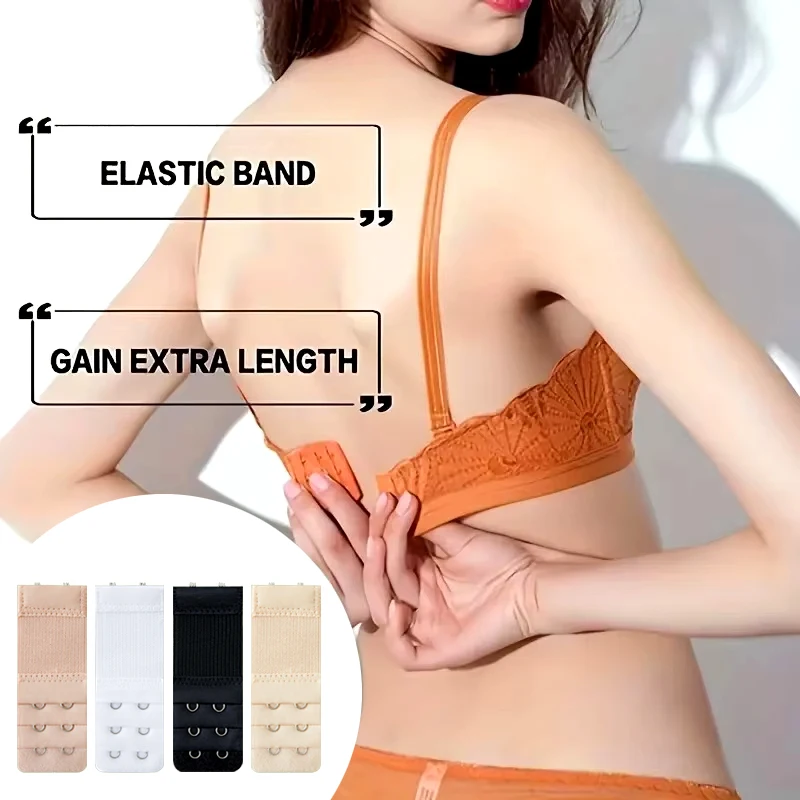 3 Pieces, 3 Rows with 2 Hook New Bra Extension Straps, Elastic, Soft and Comfortable Bra Straps, Women's Underwear Accessories - view 6