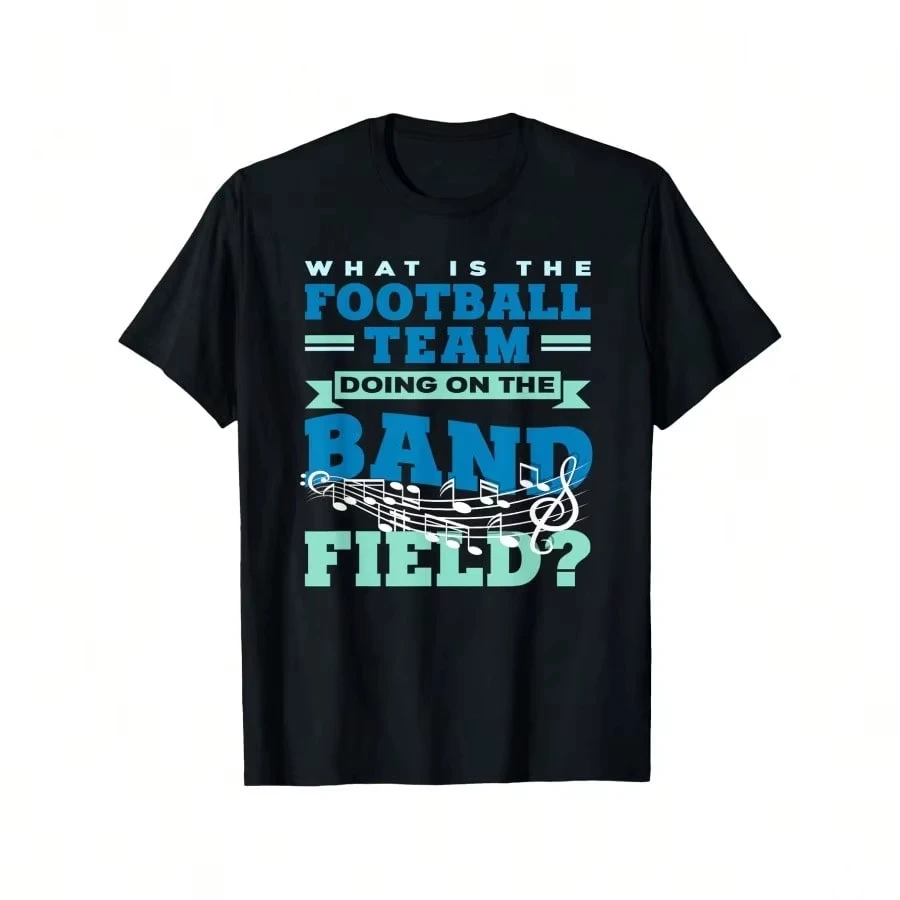 "¿Qué es el equipo de fútbol haciendo en el campo de la banda?" Camiseta gráfica-Camiseta extragrande de algodón Crew Ne