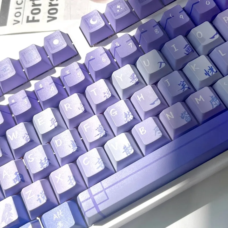 

MiFuny Purple Audio Theme Keycaps Cherry Profile Keyboard Caps 142 Key PBT Keycap for Gaming Mechanical Keyboard Accessory Gift