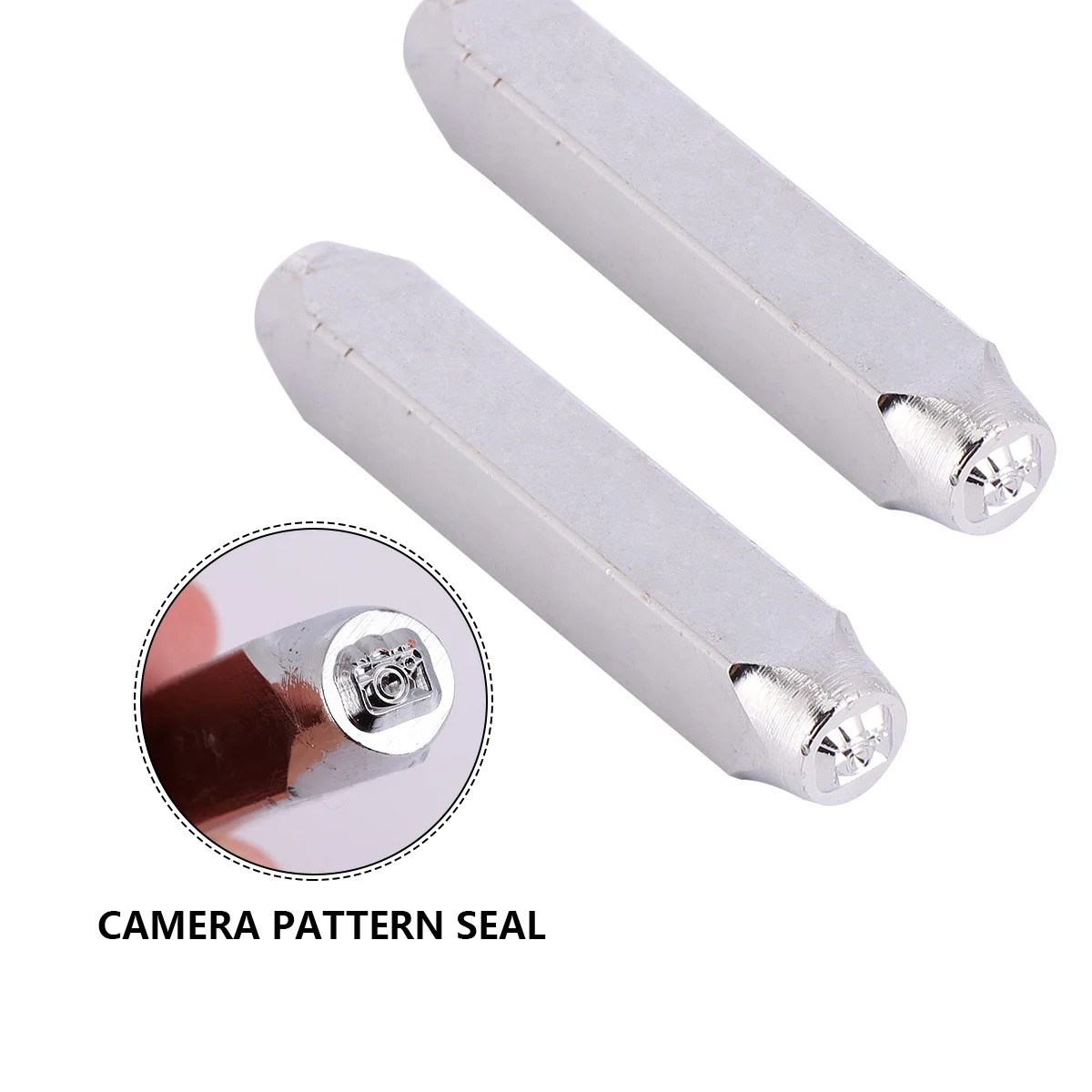 

2pcs Camera Seal Embossing Hole Punch Carbon Steel Stamp Tool For Jewelry Marking Stamping On Steel Aluminum Copper Brass Craft