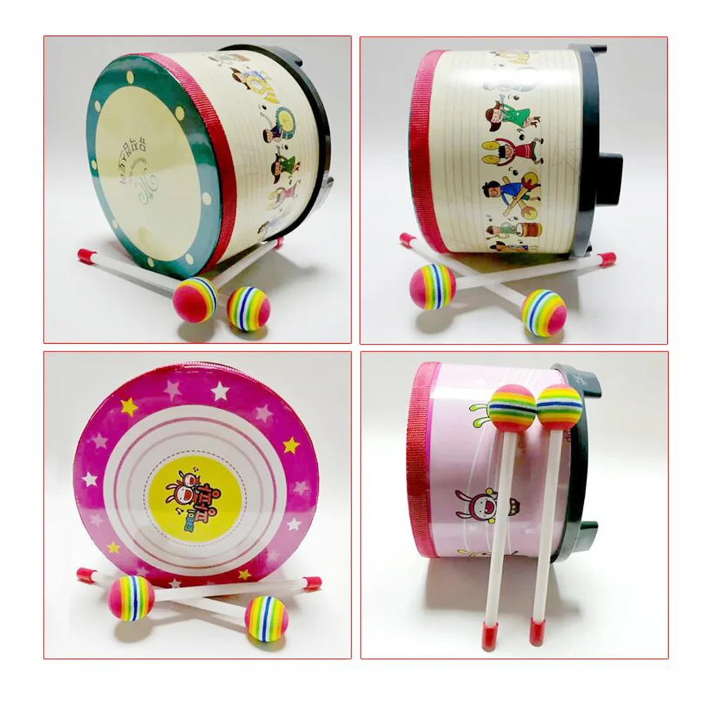 

Children Bass Drum Toy Instrument Safe Music Teaching Tools Kids Percussion Practice Hand Eye Coordination Bright Color