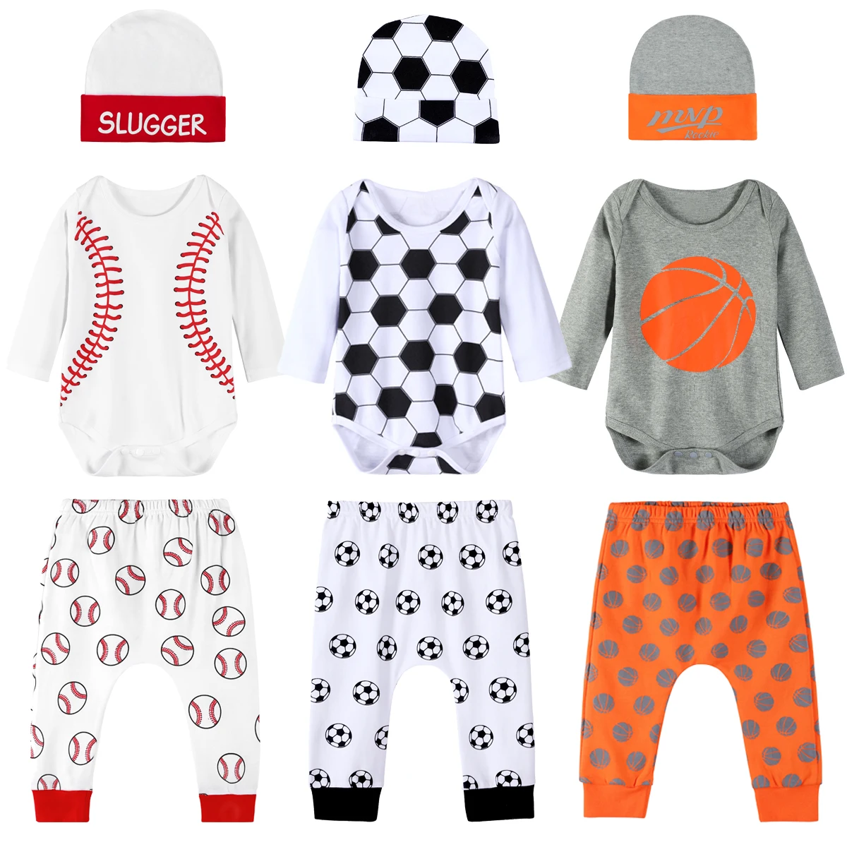 Baby jongens sport kostuum outfits baby katoenen kleding set pasgeboren basketbal patroon bodysuit partij foto rekwisieten 3-delig