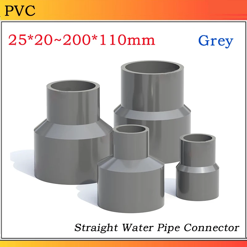 

PVC Straight Reducing Connector Water Supply Fittings Garden Irrigation Water Pipe Connector Reducer Joint 25x20-160x125MM
