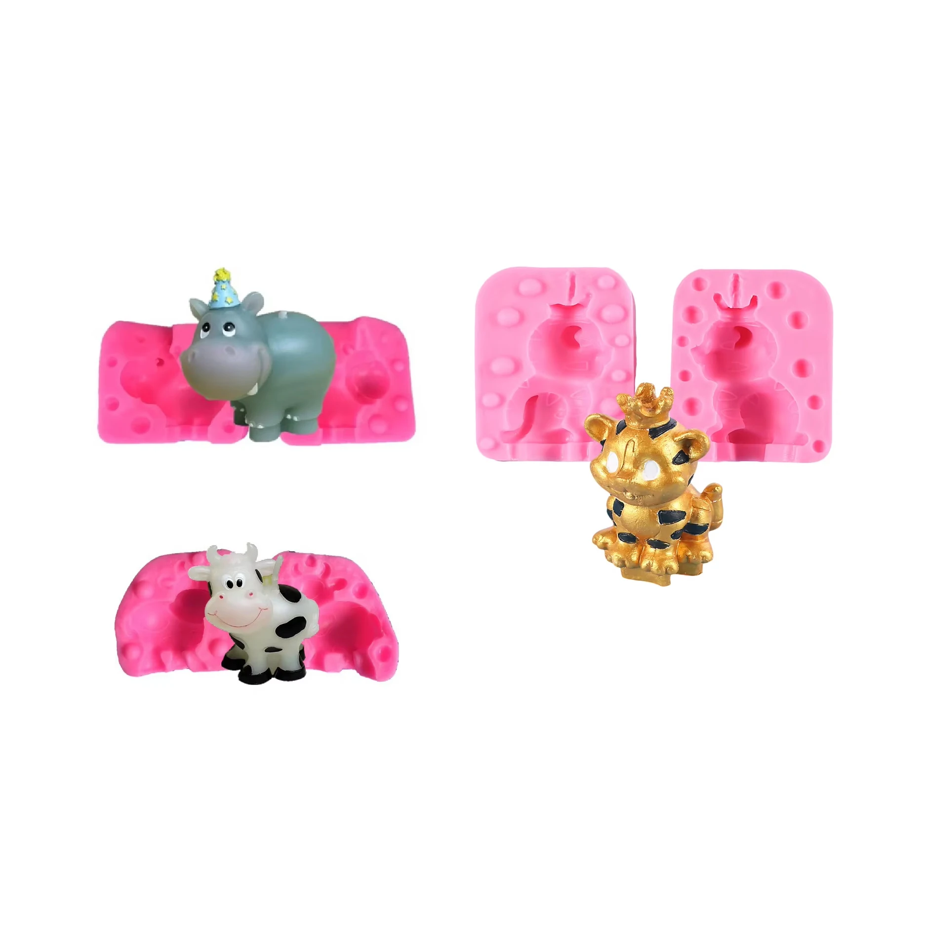 

Kitchen Accessories Cow Ox Sheep Dog Silicone Mold For Baking Fondant Pastry Straight Frilling Kitchenware Cake Decorating Tools