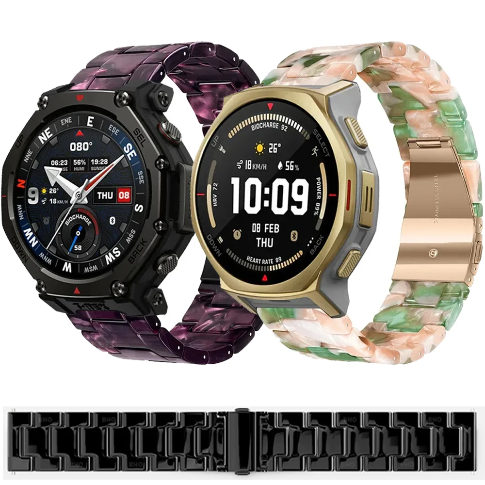 22mm 20mm Resin Strap for Amazfit Balance 2/Bip 6 5/Cheetah Round Bracelet for Amazfit T-Rex3 Pro 44mm 48mm/Active 2/GTS 4 Band