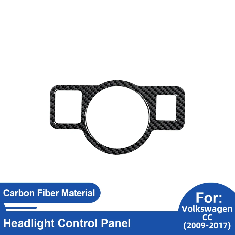 For Volkswagen CC 2009-2010-2012-2014-2016-2017 Carbon Fiber Car Headlight switch button frame Sticker Trim Film  Accessories
