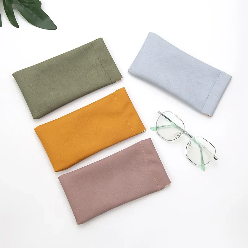 4 Color Soft PU Leather Sunglasses Glasses Bag Reading Case Sun Glasses Pouch Unisex Simple Eyewear