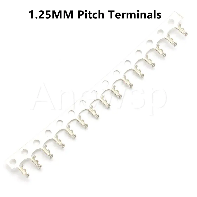 100PCS JST 1.25 terminal Connector 1.25mm Pitch Terminals Metal Pin Header For Cable Wire