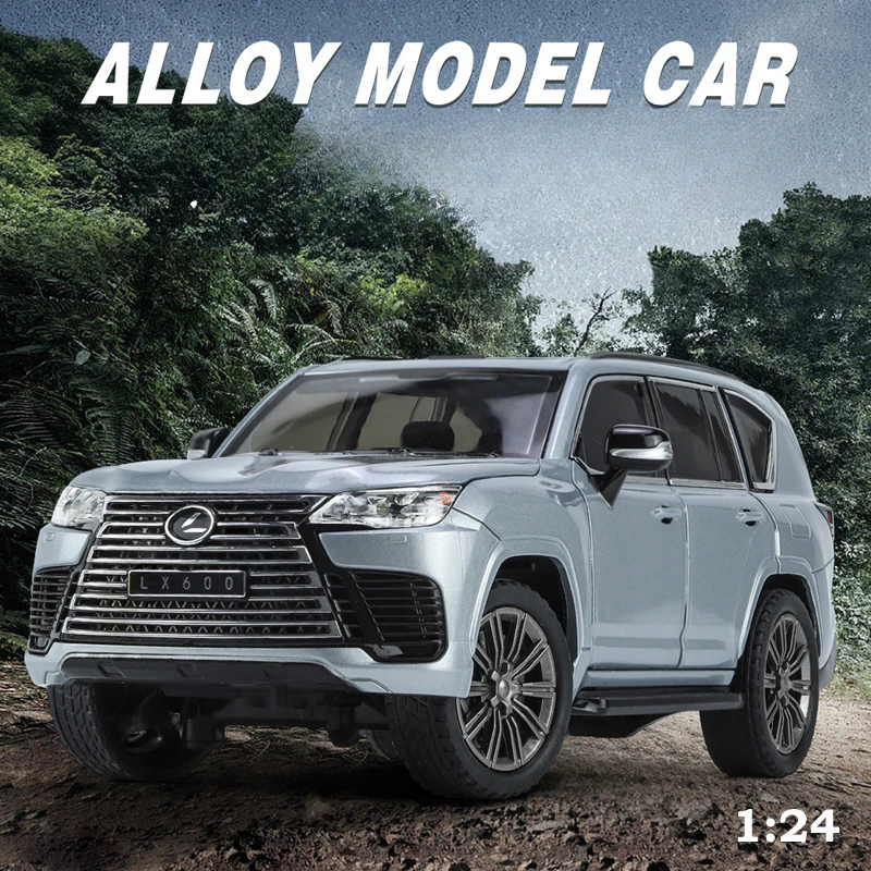 

Simulation Lexus LX600 Alloy Car Model 1/24 Scale Diecast Toy Vehicle Sound Light Collective Miniature Voiture Boy Toy Car Gift