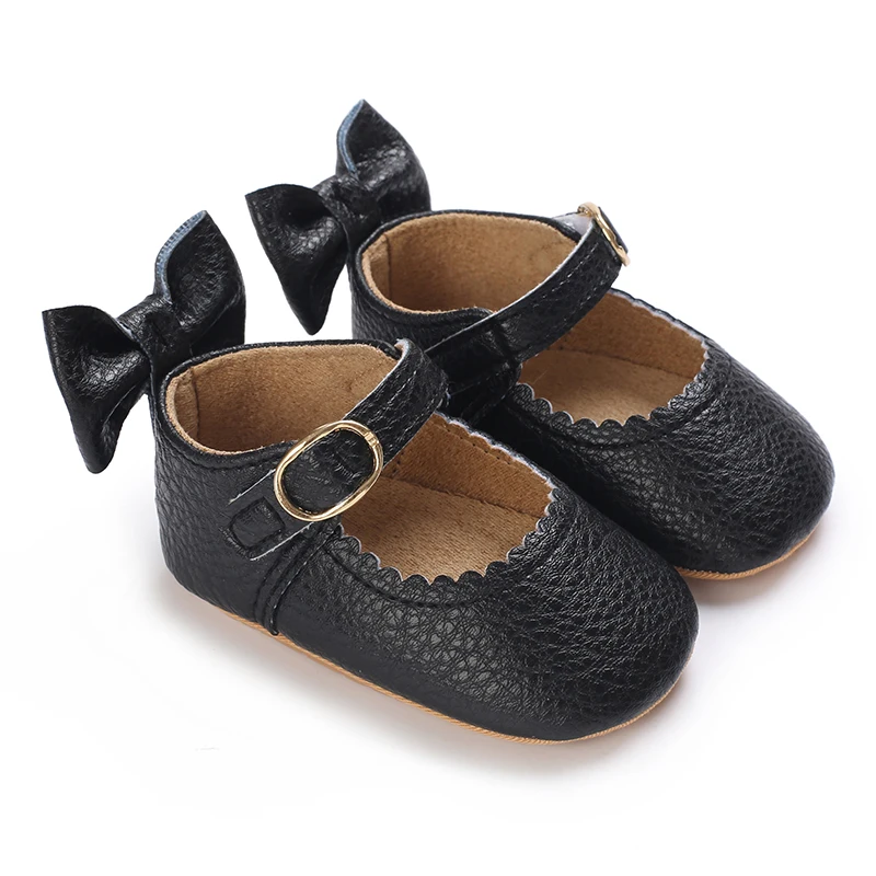 Baby Spring and Autumn Cute Bow Pink Soft Rubber Bottom Anti slip Princess Shoes 0-12 Months Newborn Casual Walking Shoes