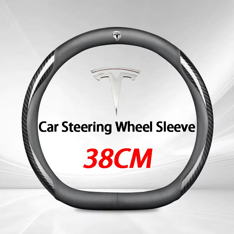 

For Tesla Model 3 Model S Model X Model Y Roadster SpaceX 3D Embossing Car Logo Steering Wheel Cover Car Interior Accessories