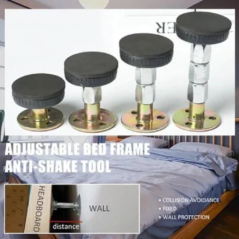 Bed Frame Anti-Shake Tool Self-adhesive Adjustable Bed Headboard Stoppers Fixer Cabinet Bedside Telescopic Fastener Stabilizer