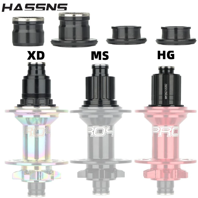 HASSNS Bicycle Hub Adapter MTB Hub Micro Spline 8/9/10/11/12 Speed Bushing THRU Cap HG XD MS Hub Taki Road Bike