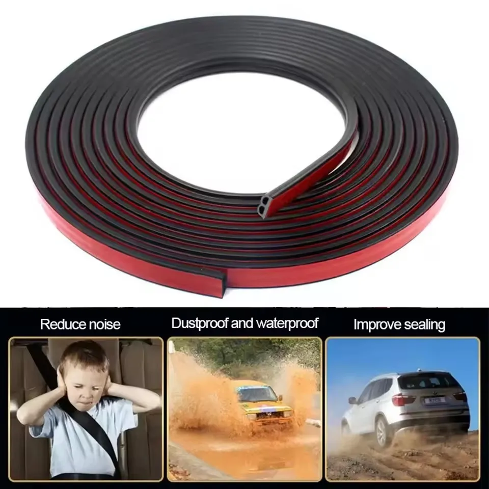 5/16 Meters Car Door Seal Strips Sticker B Shape Weatherstrip Rubber Seals Sound Insulation Sealing For Door Trunk Rubber Strip