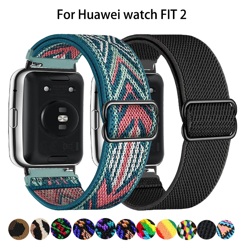 Scrunchie zespół dla Huawei zegarek Fit 2 pasek Smartwatch akcesoria elastyczna bransoletka z nylonu pętli korea Huawei zegarek fit2 zespół