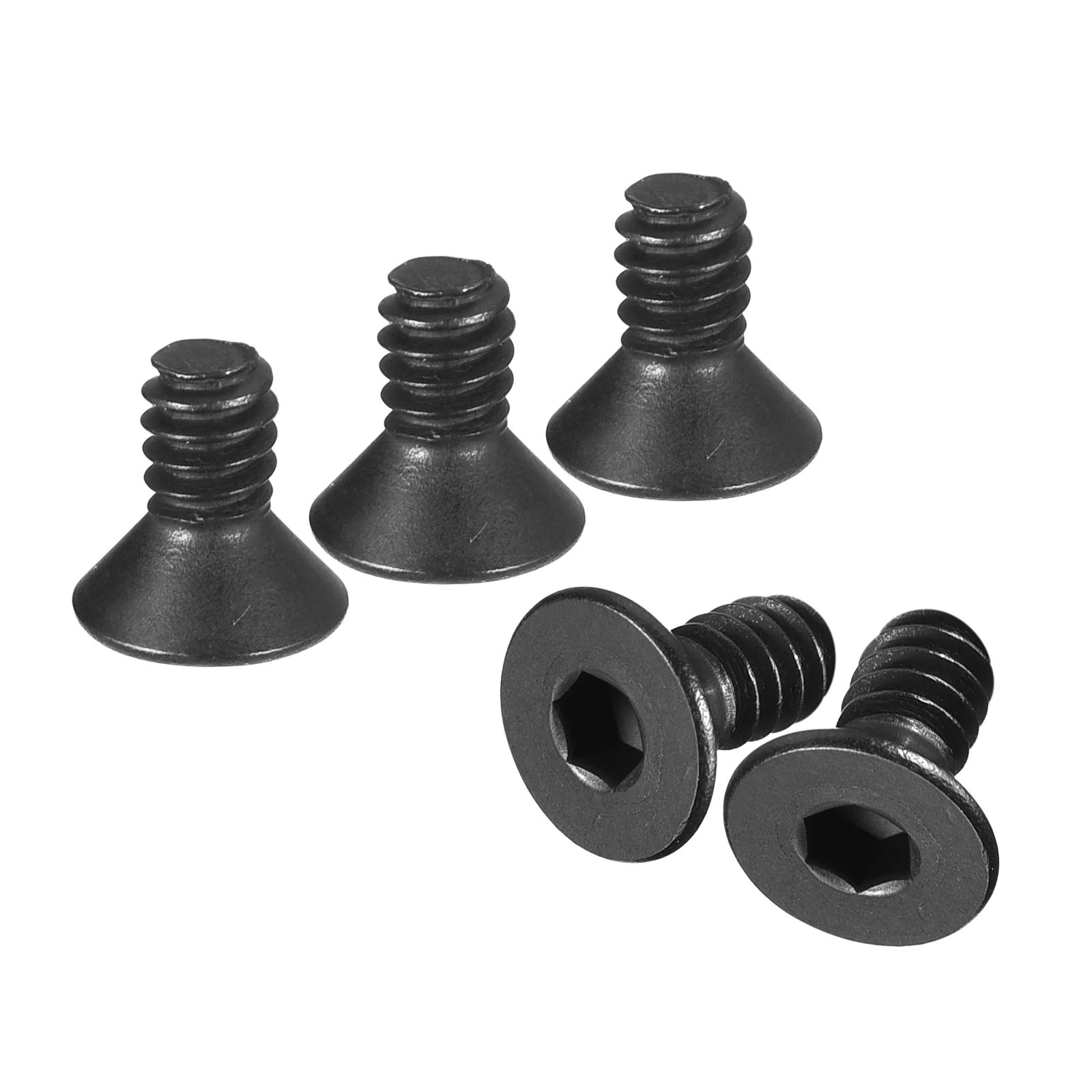 Uxcell 20pcs Flat Head Socket Cap Screws Black Carbon Steel Hex Hexagon Socket Screw Bolt #4-40x1/4