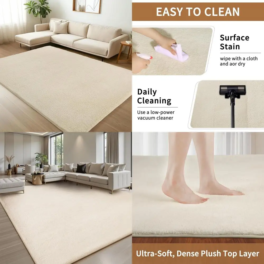 

Cozy 9x12 Area Rugs for Living Spaces, Plush Fluffy Rugs for Bedrooms, Washable Non-Slip Carpets for Home Decor