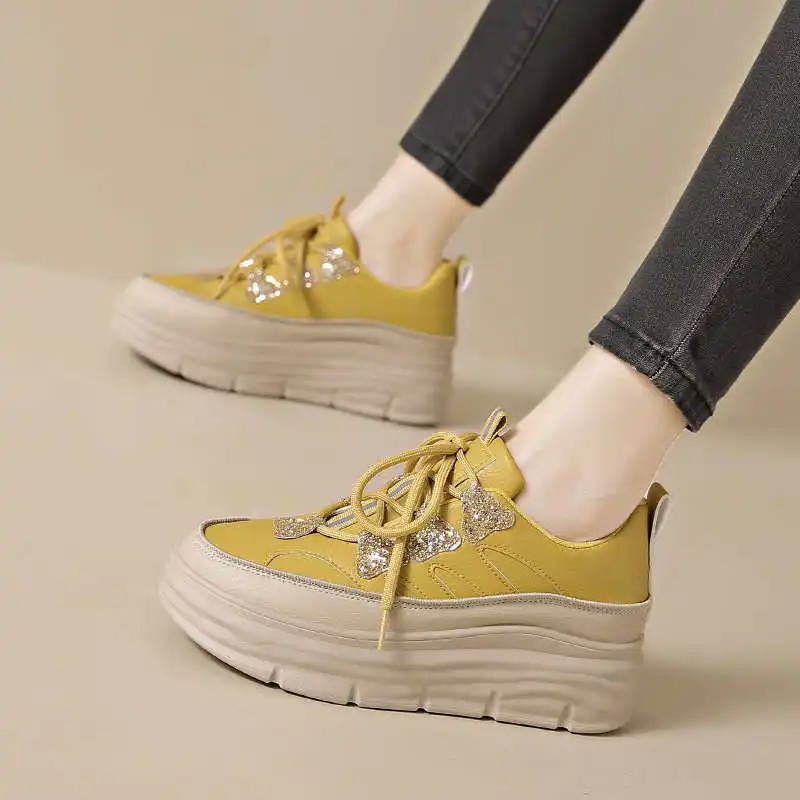 

Натуральные кожаные женские уличные кроссовки на массивной подошве, женские лоферы, женские кроссовки, мужская спортивная модель, Link Vip Chassure