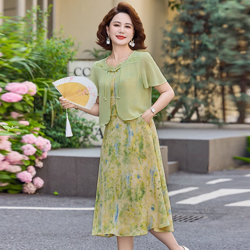 Summer Women's chiffon Floral  - đánh giá và giá Midi Skirt Floral