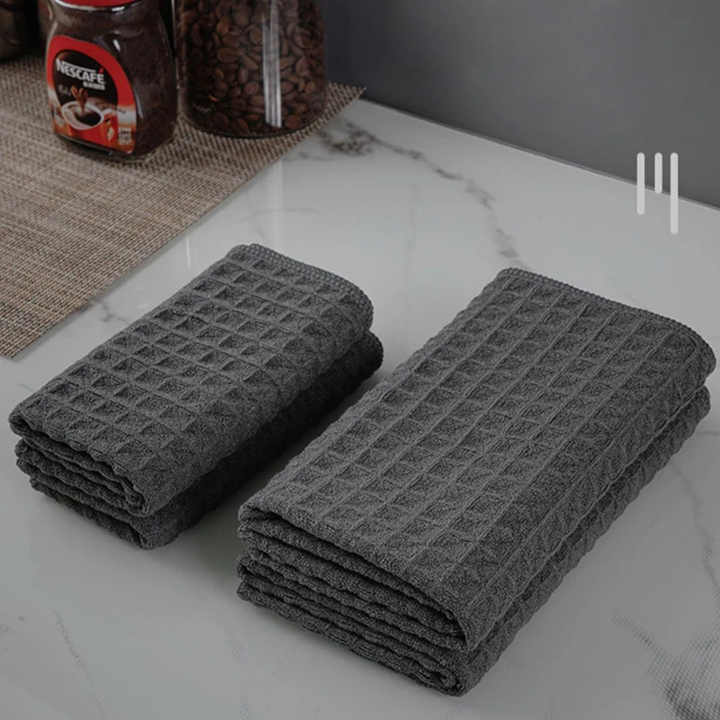 New 5pcs Xiaomi Waffg Rag Coffee Milk Tea Shop Bar Cleaning Cloth Household Suction Kitchen Washing Cloth Wipe Glass Cloth