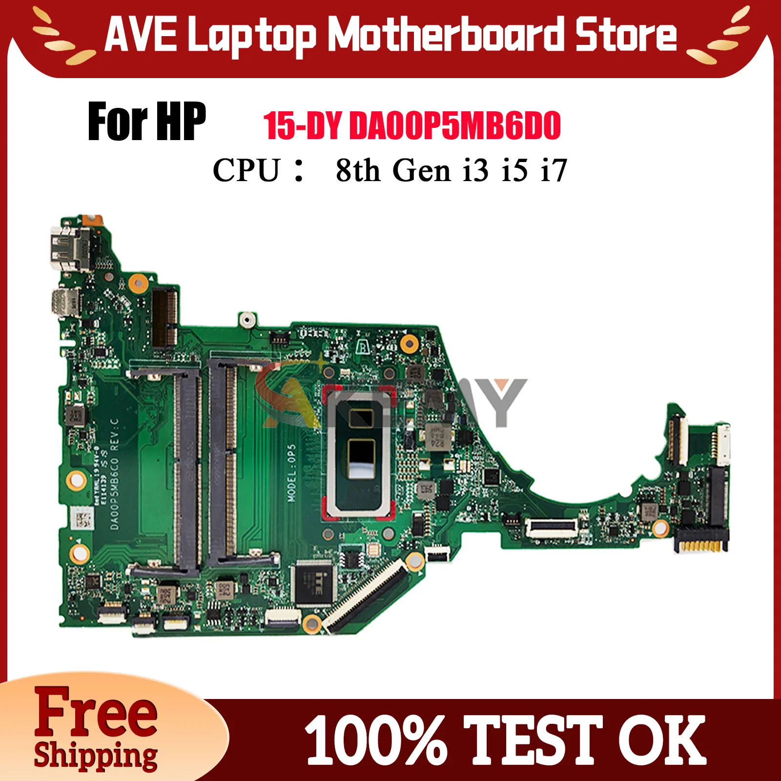 

DA00P5MB6D0 For HP 15S-FQ 15-DY 15T-DY Laptop Motherboard L63559-601 With i3 i5 i7 8th Gen CPU 100% Fully Tested
