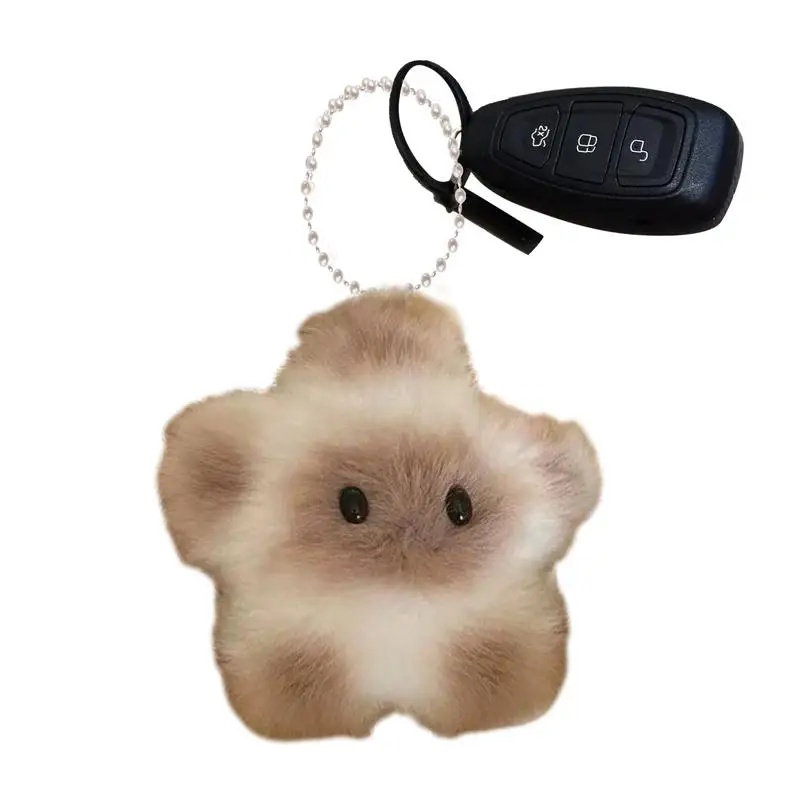 

Plush Keychains For Women Star Stuffed Animal Keyring Keychain Skin-Friendly Novelty Keychains For School Bag Crossbody Bag