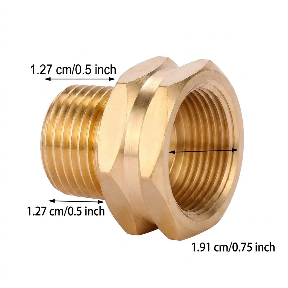Brass Connector 3/4 GHT Female 1/2 NPT Male Threads For Use Rainwater Collection Distribution Systems Pools Spas Tool