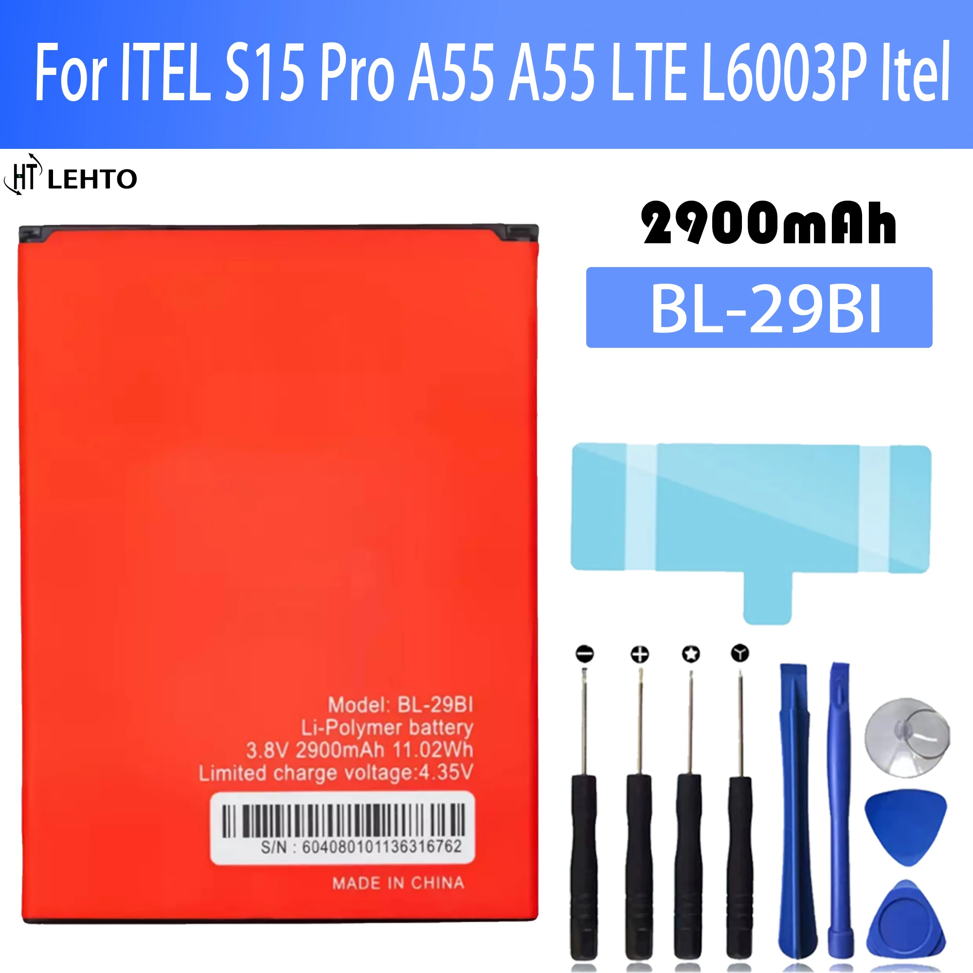 

Original Capacity BL-29BI Replacement Battery For ITEL S15 Pro A55 A55 LTE L6003P Itel mobile battery Batteries Bateria