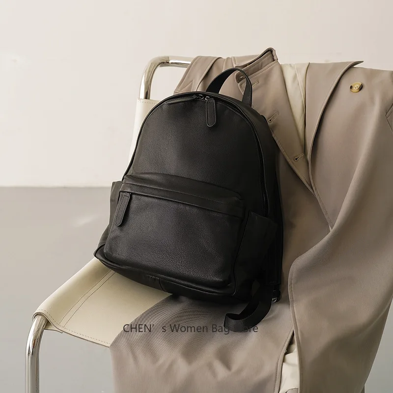 

Luxury Fashion Backpack Men Soft PU Leather Men's Backpack 15 Inch Laptop Bags Large Capacity Travel Backpacks