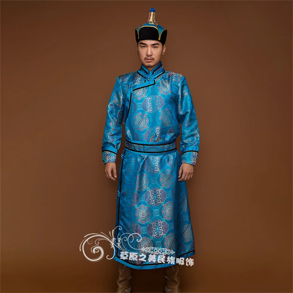 Mongolian Robe Men's Long Satin Mongolian Clothing Ethnic Minority Clothing Performance Dance Daily Life Clothing New Product