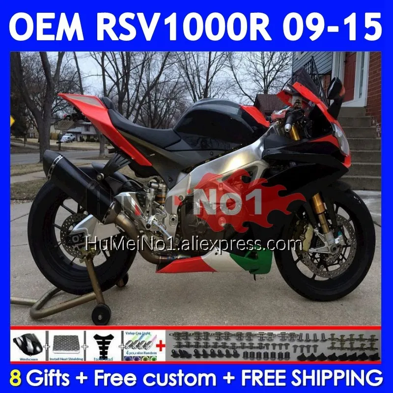 Injection For Aprilia RSV 1000 R 1000R RSV1000RR 315No.145 RSV1000 09 11 12 13 15 2009 2010 2012 2013 2015 Hot black Fairings