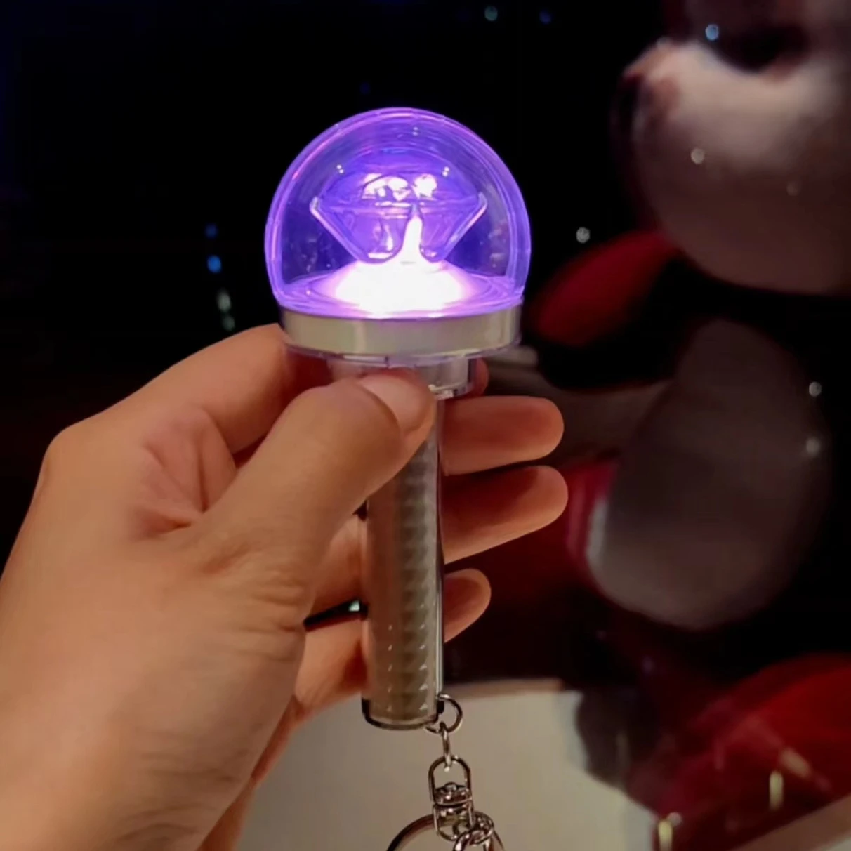 Kpop Carat Bang Mini Light Stick Keychains Creative Laser Lights Keyrings Bag Pendant Key Tings Fans Collections Gifts