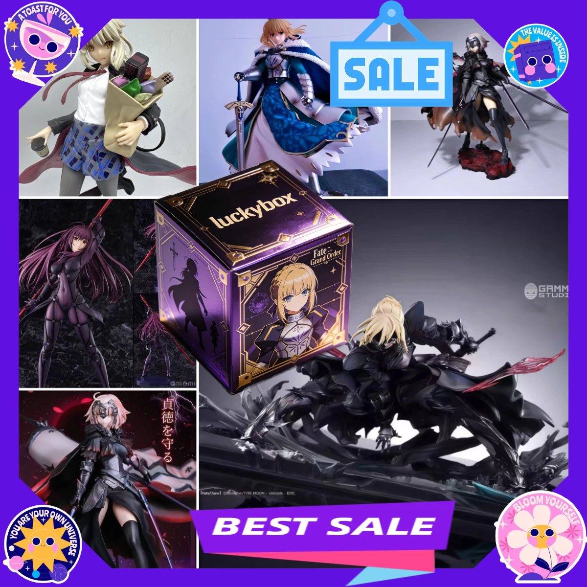 

Fate FGO Anime Mystery Blind Box Figures PVC Collectible Model Dolls Surprise Box Toy Collection Ornament for Anime Fans