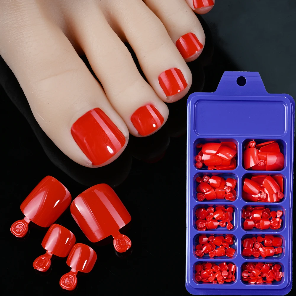 120Pcs Glänzend Schwarz Drücken Auf Zehennägel Kurze Quadratische Volle Abdeckung Gefälschte Zehennagel Tipps für Sommer Frauen Falsche Fuß Nagel spitze Verlängerung & – Detail 23