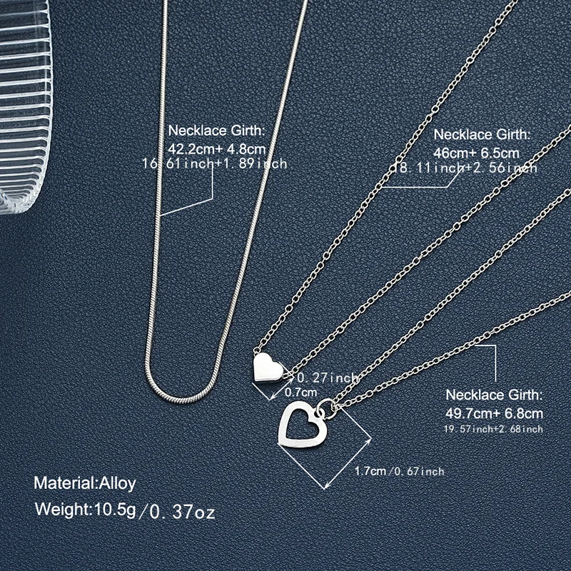 Fashion Simple Double Layer Choker Necklaces for Women Imitation Pearl Small Heart Pendant Necklace Girls Party Wedding Jewelry