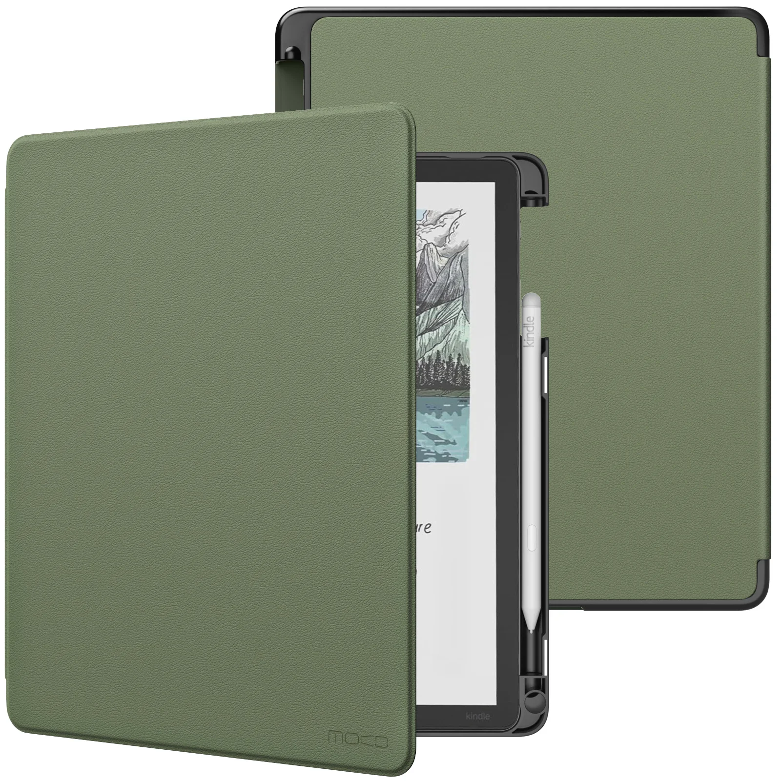 

Чехол с держателем для стилуса для совершенно нового 11-дюймового Kindle Scribe (3-го поколения - 2025) и Kindle Scribe Colorsoft (1-го поколения 2025)